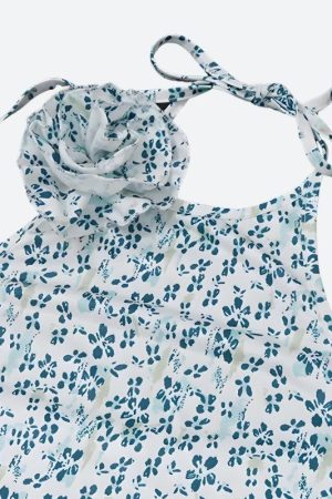 Looks Party, Teen Fashion Outfits - Cottagecore Floral Ruffled Mini Dress