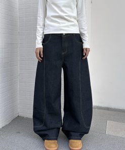 Loose American Retro Curved Knife Pants for Women - High Street Niche Trend Jeans