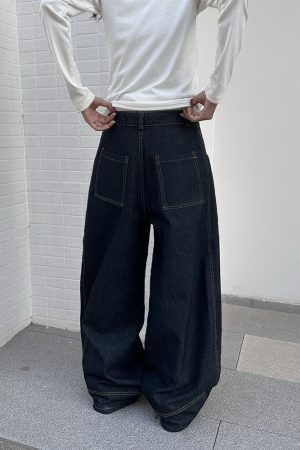 Loose American Retro Curved Knife Pants for Women - High Street Niche Trend Jeans