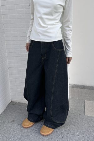 Loose American Retro Curved Knife Pants for Women - High Street Niche Trend Jeans