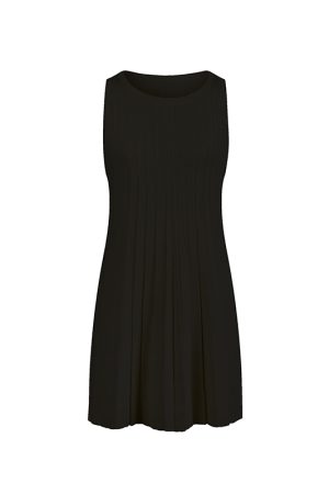 Loose and Slimming Pleated Doll Skirt Dress in Ice Silk Knit - Stylish Sleeveless Design for 90s and Y2K Fashion Lovers