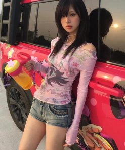 Loose Casual Outfits, Soft Modest Outfits - Pink Mesh Top