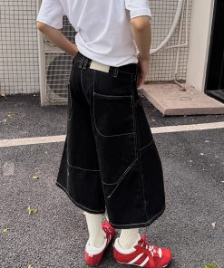 Loose Fit Denim Capri Pants for Women - Retro American Style Summer Shorts, Versatile Casual Fashion