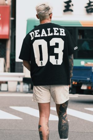 Loose Fit Printed Waffle T-Shirt for Men - Short Sleeve, Casual American Style, Perfect for Everyday Wear