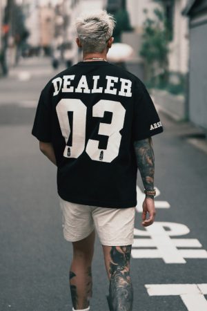 Loose Fit Printed Waffle T-Shirt for Men - Short Sleeve, Casual American Style, Perfect for Everyday Wear