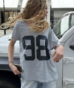 Loose Fit Women's T-Shirt with Personalized Digital Print - Casual Short Sleeve Round Neck Top in European and American Street Style