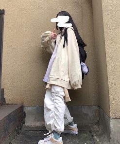 Loose Japanese Style Tapered Cargo Pants with Pleats and Embroidery - Unisex Versatile Streetwear Lantern Pants