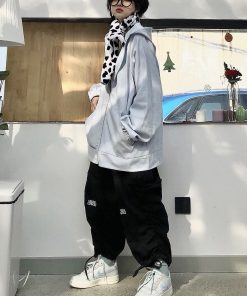 Loose Japanese Style Tapered Cargo Pants with Pleats and Embroidery - Unisex Versatile Streetwear Lantern Pants