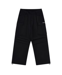 Loose Straight-Leg Pleated Cargo Pants with Large Pockets - Trendy Y2K Style for Casual Chic Outfits