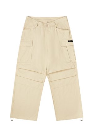 Loose Straight-Leg Pleated Cargo Pants with Large Pockets - Trendy Y2K Style for Casual Chic Outfits