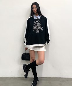 Loose V-Neck Quick-Dry Breathable Men's Long Sleeve T-Shirt - Stylish Casual Top for 90s and Y2K Fashion Enthusiasts