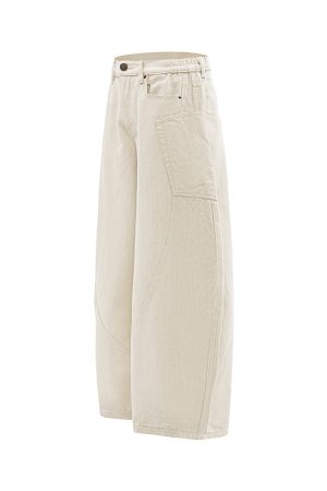 Loose Wide-Leg Curved Knife Pants for Women - Casual American Streetwear Denim - Summer 2025 Fashion Trend