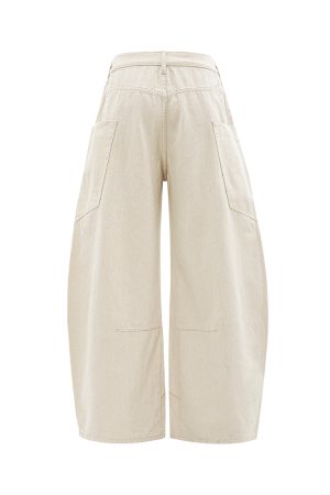 Loose Wide-Leg Curved Knife Pants for Women - Casual American Streetwear Denim - Summer 2025 Fashion Trend