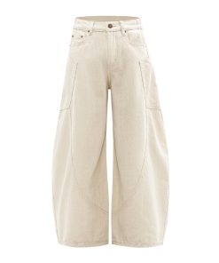 Loose Wide-Leg Curved Knife Pants for Women - Casual American Streetwear Denim - Summer 2025 Fashion Trend