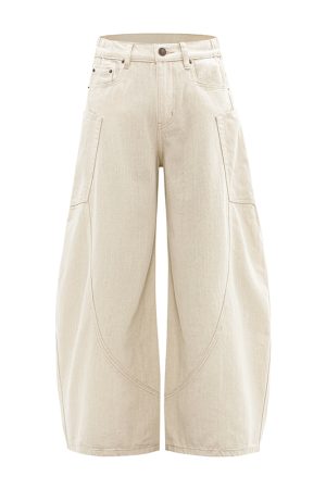 Loose Wide-Leg Curved Knife Pants for Women - Casual American Streetwear Denim - Summer 2025 Fashion Trend