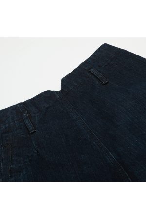 Loose Wide-Leg Jeans with Button Decoration in Raw Fabric - Trendy Machete Pants for Effortless Style and Comfort