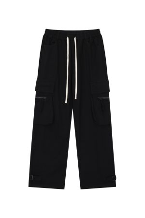 Loose Wide-Leg Red Cargo Pants for Men and Women - Trendy American Street Style Floor-Length Trousers for Street Dance Fashion