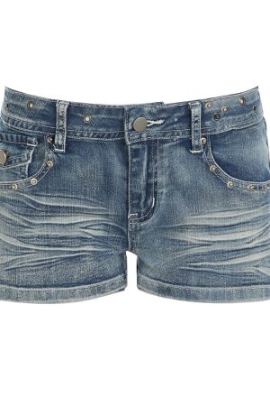 Low-Rise Distressed Vintage Shorts for Women - Street Style Feng Shui Hot Girl Fashion, Versatile Niche Design