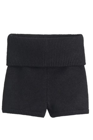 Low-Waist Vertical Striped Knitted Shorts for Women - Body-Hugging Slim Fit Elastic Hot Pants for Casual Homewear