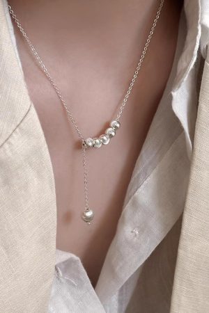 Luminous Metal Cat Eye Round Ball Necklace for Women - Light Luxury Clavicle Chain, Trendy 2025 Niche Design Accessory