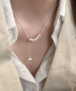 Luminous Metal Cat Eye Round Ball Necklace for Women - Light Luxury Clavicle Chain, Trendy 2025 Niche Design Accessory