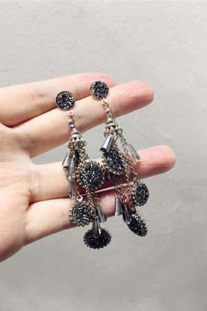 Luxurious Korean-Style Handmade Double-Sided Multi-Layered Tassel Long Earrings for Evening Wear