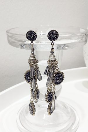 Luxurious Korean-Style Handmade Double-Sided Multi-Layered Tassel Long Earrings for Evening Wear