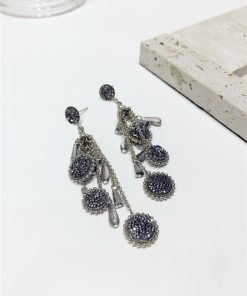 Luxurious Korean-Style Handmade Double-Sided Multi-Layered Tassel Long Earrings for Evening Wear
