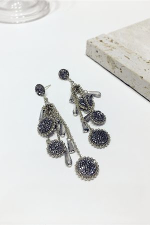 Luxurious Korean-Style Handmade Double-Sided Multi-Layered Tassel Long Earrings for Evening Wear