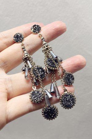 Luxurious Korean-Style Handmade Double-Sided Multi-Layered Tassel Long Earrings for Evening Wear