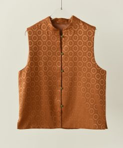 Luxury Chinese Style Embroidered Jacquard Sleeveless Stand Collar Vest Coat - Thick Silk Wool Padded Outerwear for Elegant Layering