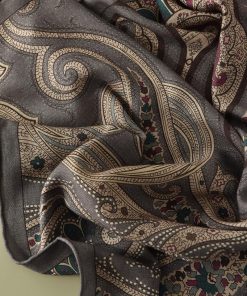 Luxury Silk Cashmere Paisley Square Scarf - Elegant Printed Shawl for Winter 2025 Fashion