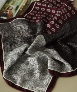 Luxury Silk Cashmere Paisley Square Scarf - Elegant Printed Shawl for Winter 2025 Fashion