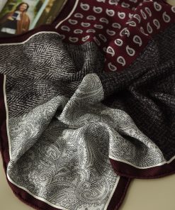 Luxury Silk Cashmere Paisley Square Scarf - Elegant Printed Shawl for Winter 2025 Fashion