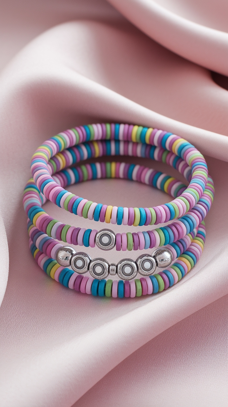 Matching Clay Bead Bracelets for Besties: Craft Together outfit idea