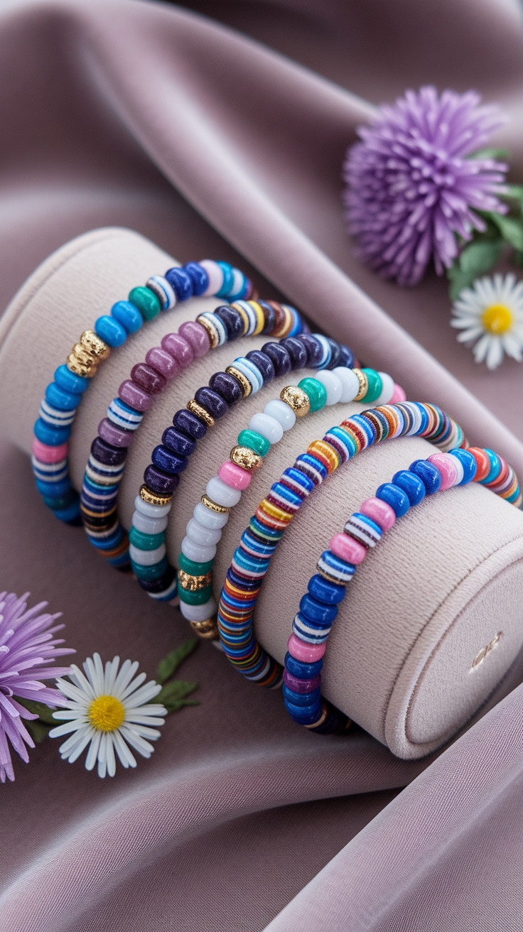 Matching Glass Bead Bracelets: Elegant and Stylish outfit idea