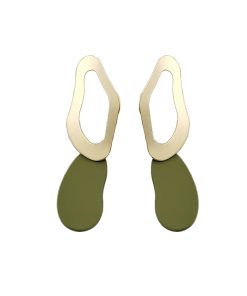 Matte Color-Blocking Spliced Stud Earrings for Girls - Korean Style Fashion Accessories for a Fresh Look and Unique Personality