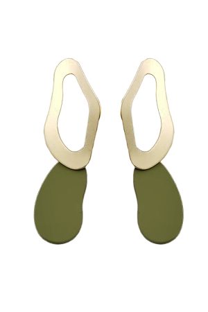 Matte Color-Blocking Spliced Stud Earrings for Girls - Korean Style Fashion Accessories for a Fresh Look and Unique Personality