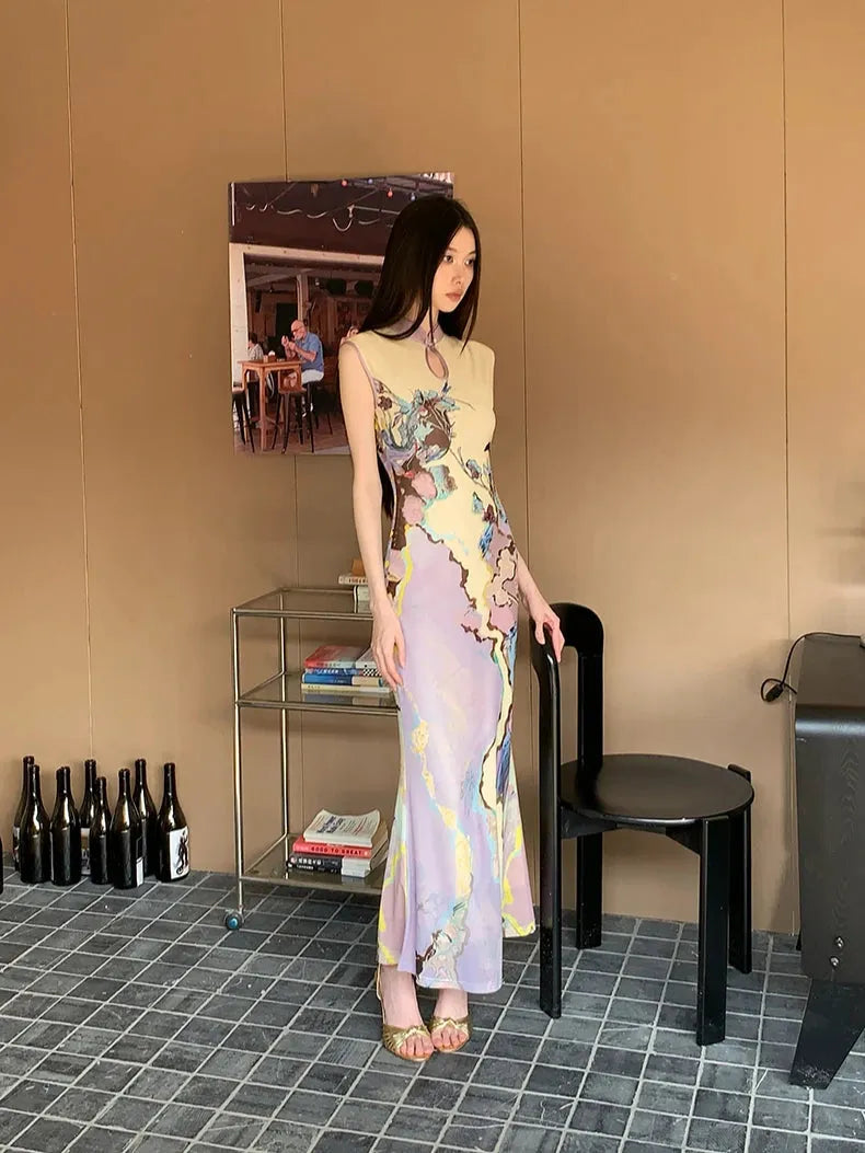 Maxi Skirt Outfits, Tenue Chic Femme - Vintage Floral Cut Out Maxi Dress Maxi Skirt Outfits, Tenue Chic Femme - Vintage Floral Cut Out Maxi Dress