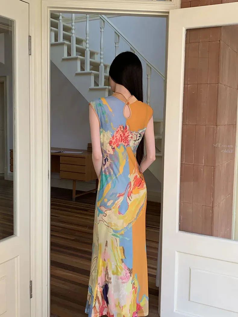 Maxi Skirt Outfits, Tenue Chic Femme - Vintage Floral Cut Out Maxi Dress Maxi Skirt Outfits, Tenue Chic Femme - Vintage Floral Cut Out Maxi Dress