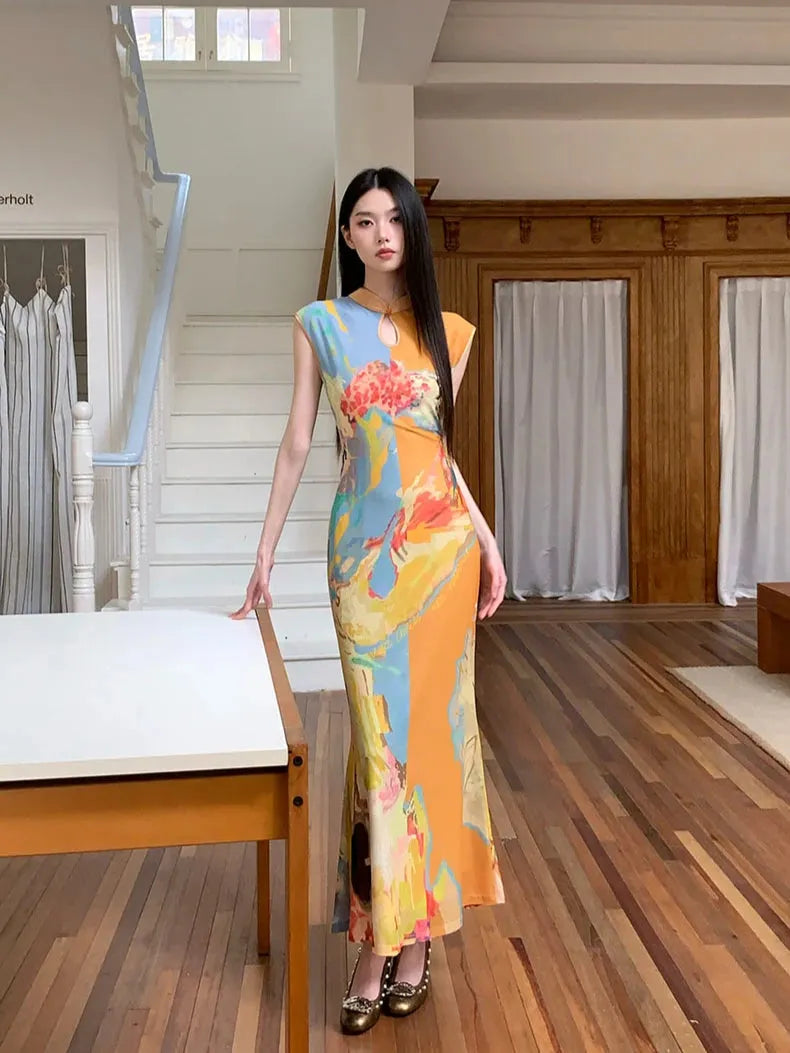 Maxi Skirt Outfits, Tenue Chic Femme - Vintage Floral Cut Out Maxi Dress Maxi Skirt Outfits, Tenue Chic Femme - Vintage Floral Cut Out Maxi Dress