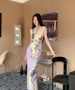 Maxi Skirt Outfits, Tenue Chic Femme - Vintage Floral Cut Out Maxi Dress