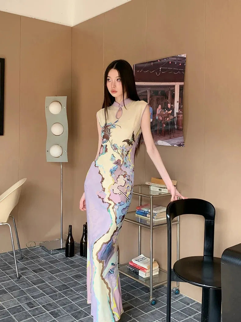 Maxi Skirt Outfits, Tenue Chic Femme - Vintage Floral Cut Out Maxi Dress Maxi Skirt Outfits, Tenue Chic Femme - Vintage Floral Cut Out Maxi Dress