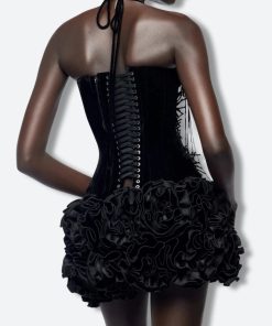 Maxi Skirt Whimsigoth, Korea January Outfit - Corset Top & Ruffled Mini Skirt Two Piece Set