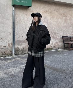 Men's 2025 Winter Arc Deconstruction Flight Jacket, Thick Padded Cotton Coat, Designer Niche American Style, Fashionable Outerwear