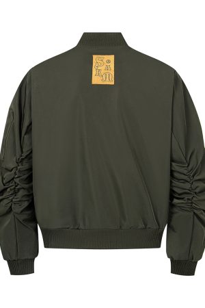 Men's American Clean Fit MA1 Jacket with Double Zipper - Stylish Flight Jacket for Modern Casual Wear