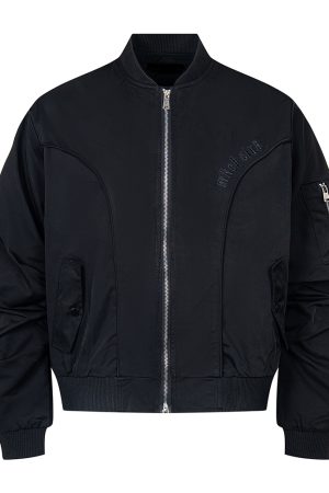 Men's American Clean Fit MA1 Jacket with Double Zipper - Stylish Flight Jacket for Modern Casual Wear