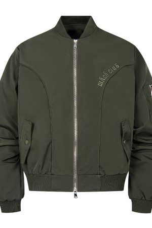 Men's American Clean Fit MA1 Jacket with Double Zipper - Stylish Flight Jacket for Modern Casual Wear