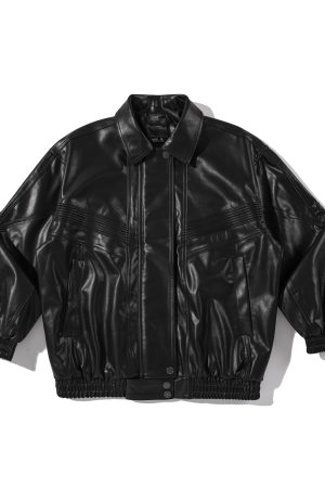 Men's American Retro Motorcycle Leather Jacket - Casual Loose Fit Windproof Parka for Spring and Autumn, Trendy Commuter Style