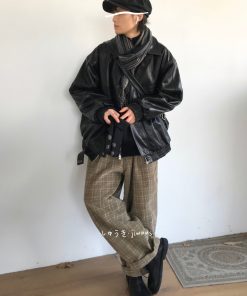 Men's American Retro Motorcycle Leather Jacket - Casual Loose Fit Windproof Parka for Spring and Autumn, Trendy Commuter Style